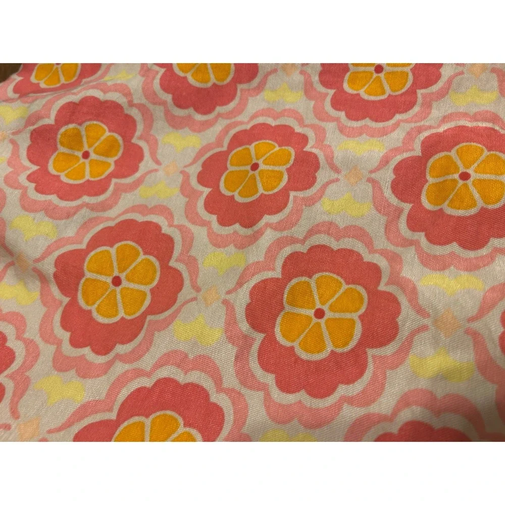 Vintage Baby Gap sz 4 Retro print swing jacket pink orange flower girls READ